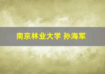 南京林业大学 孙海军